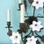 Vintage 7 Light Wrought Iron Wall Sconce With Milk Glass Flowers & Cherub Motif Matching Sconce Available Separately For Sale - Image 6 of 12