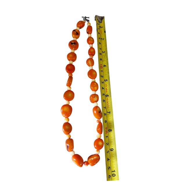 Vintage Chunky Natural Salmon Coral Necklace 9.5" H For Sale - Image 12 of 12