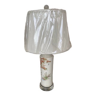 Vintage Chinoiserie Lamp With Lucite Base For Sale
