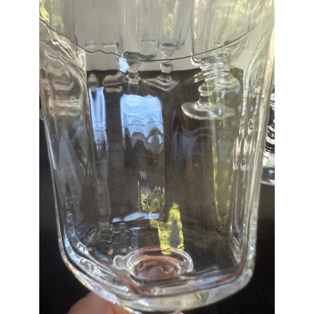 Vintage 1960s Lenox "Antique Clear" Pattern Crystal Water Goblet 6.75" Tall Baluster Set of Ten(10) For Sale - Image 11 of 16