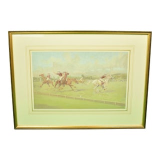 "Against the Boards" Original C1975 Polo Pastel Gouache by Eric Meade-King For Sale