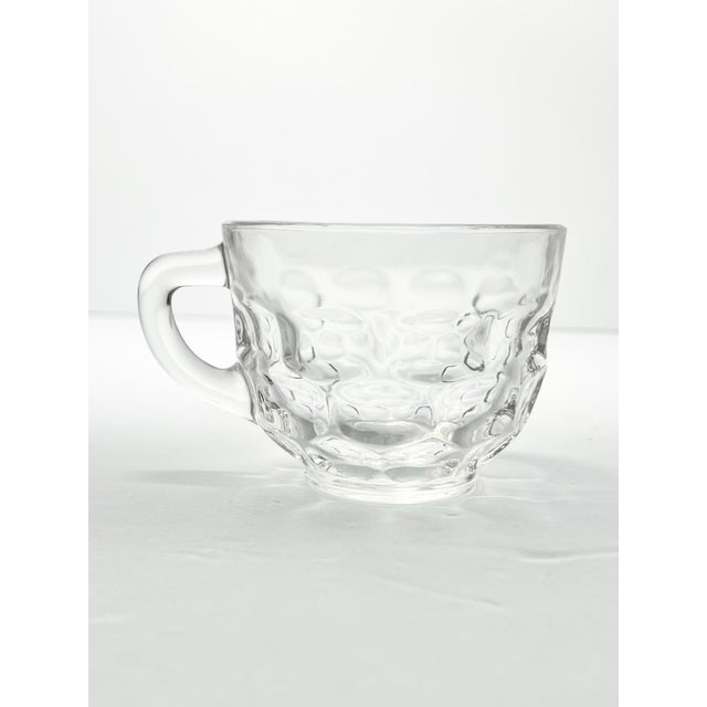 Transparent 1960s Vintage 11-Piece Glass Punch Bowl Set, Thumbprint Design For Sale - Image 8 of 9