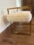 2010s Jonathan Adler Modern Goldfinger Brass & Faux Fur Ottoman / Stool For Sale - Image 5 of 7