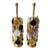 Contemporary Brass Murano Glass Flame Lamps, Italy - a Pair EU Wired For Sale
