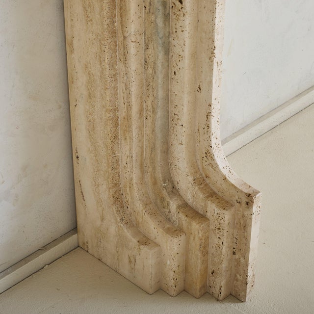 Italian Travertine Console in the Style of Carlo Scarpa, 1970s - 2 Available For Sale - Image 4 of 11