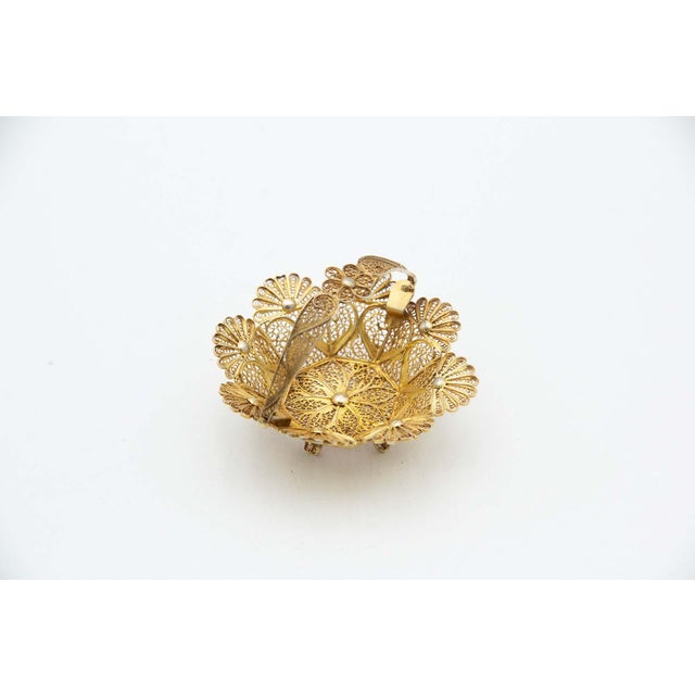 Gilded Silver Catchall in Filigree Mesh For Sale - Image 3 of 3