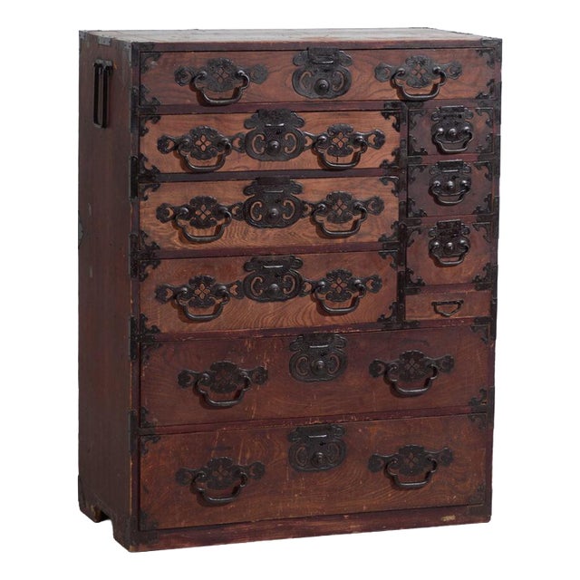 Japanese Choba-Tansu Merchant Chest For Sale