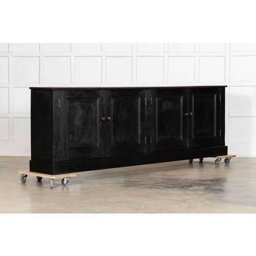 19th Century English Monumental Ebonised Pine Dresser Base, 1870s For Sale - Image 3 of 14