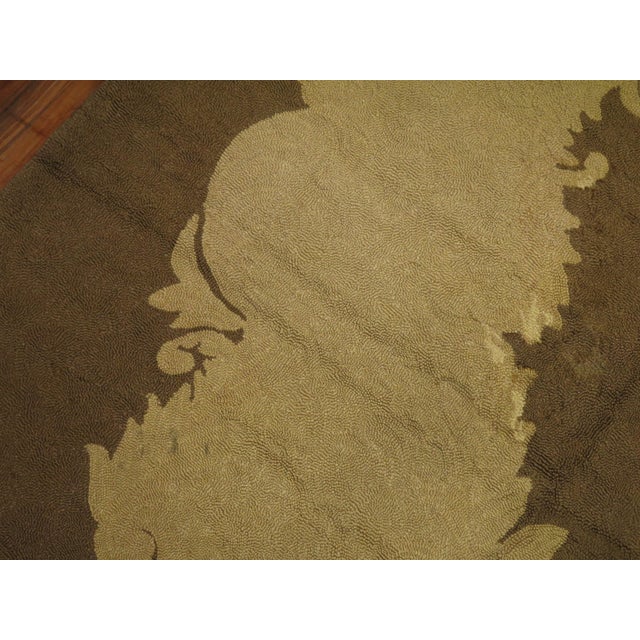 Contemporary Mid 20th Century Brown Tone Palace Size American Hook Floral Rose Rug - 11'3" x 21'7" For Sale - Image 3 of 6