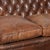 Wood Set of Three Vintage Brown Leather Chesterfield Seating Group With Sofa and Pair of Club Chairs For Sale - Image 7 of 18