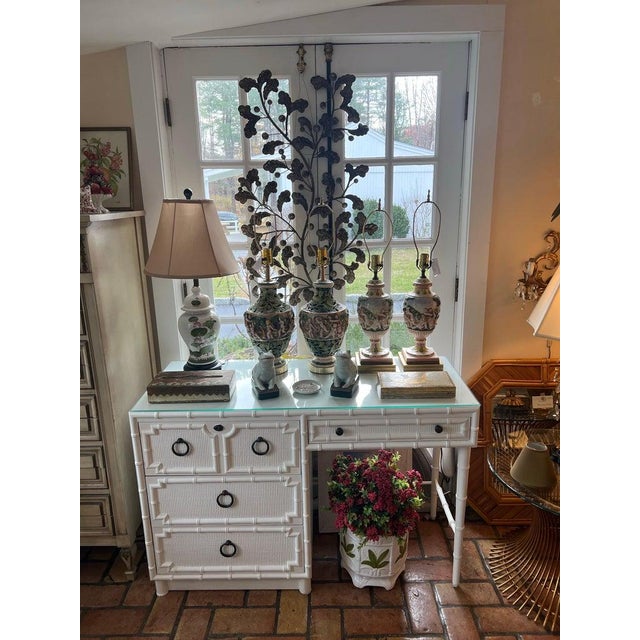 Drexel Kensington Faux Bamboo Desk For Sale - Image 18 of 18