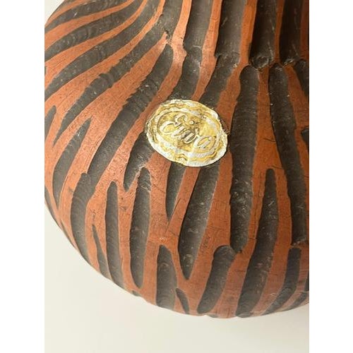 Handmade Rhodos Vase with Incised Decoration from Eiwa Keramik For Sale - Image 10 of 11