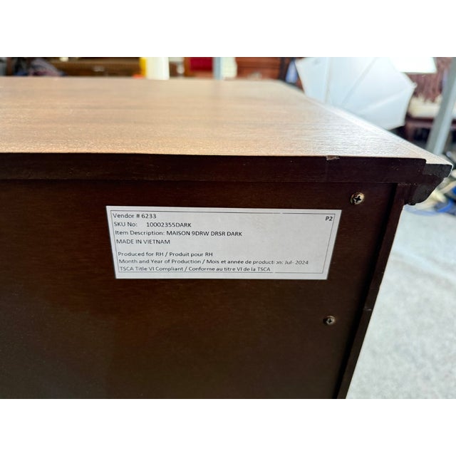 Restoration Hardware Maison Collection 9-Drawer Dresser For Sale - Image 15 of 15