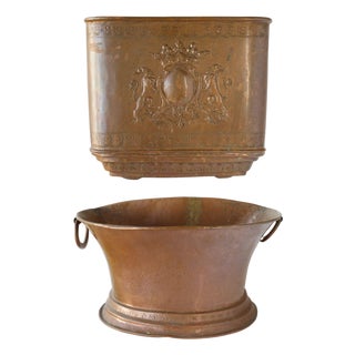 Antique 19th-Century French Copper Two Piece Lavabo Fountain For Sale