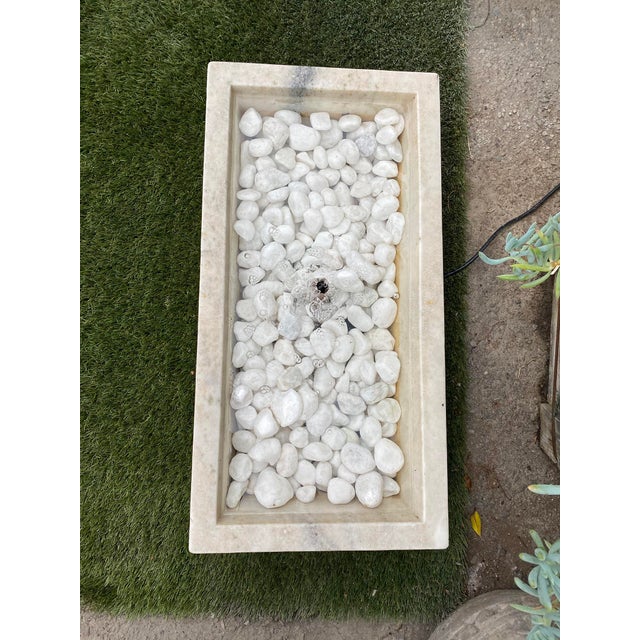 Stone Vintage White Marble Bird & Blossom Fountain For Sale - Image 7 of 7