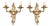Ornate Antique French 1920s Bronzed Candle Sconce Wall Lights, Set of 2 For Sale