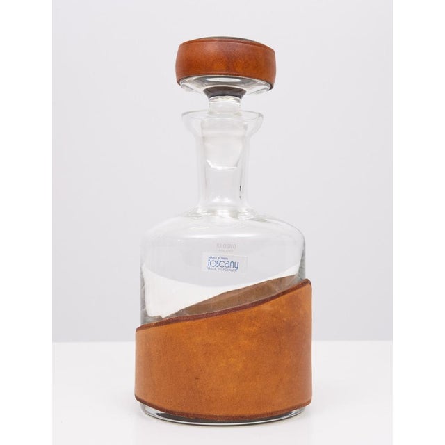 Hand Blown Leather Rapt Whiskey Bottle by Krosno, Poland, 2000 For Sale - Image 9 of 10