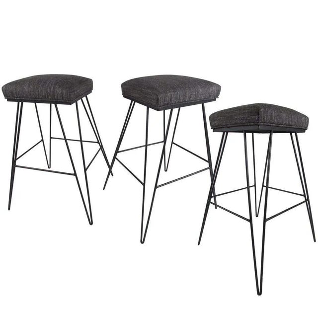Set of Midcentury Hairpin Barstools For Sale - Image 13 of 13
