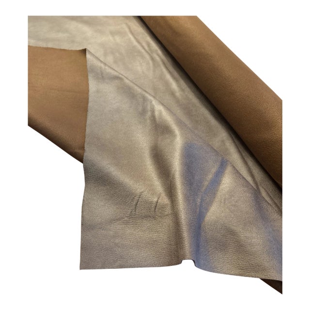 Arhaus Eco Leather Upholstery Fabric – Eagle Cres Mushroom – 6 Yards For Sale