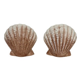 Mid Century Clam Shell Salt and Pepper Shakers - a Pair For Sale