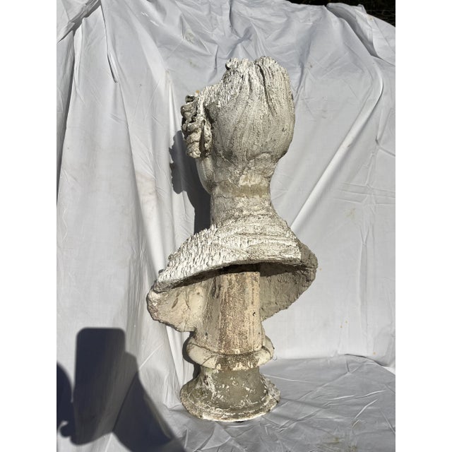 Rustic European Antique Plaster Female Bust Sculpture For Sale - Image 3 of 9