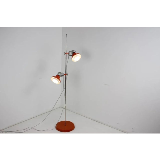 Red Adjustable Floor Lamp attributed to Pavel Grus for Kamenicky Senov, 1970s For Sale - Image 8 of 12