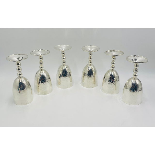 1980s Emilia Castillo “Musical” Silver Plated Goblets - Set of 6 For Sale In Los Angeles - Image 6 of 18