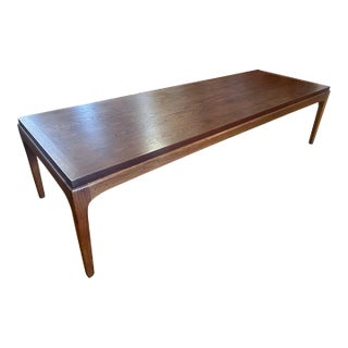 Mid Century Walnut & Oak Coffee Table by Lane For Sale