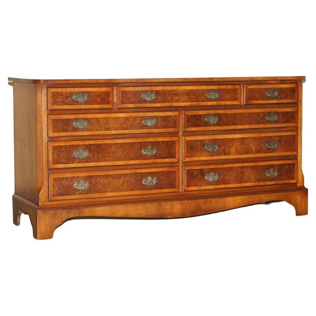 Georgian Style Sideboard or Chest of Drawers in Burr & Burl Walnut For Sale - Image 17 of 17
