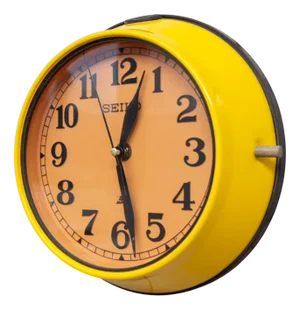 Vintage Yellow Green Wall Clock from Seiko, 1990s