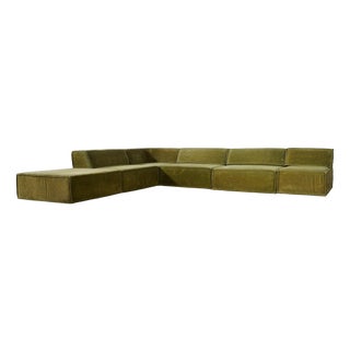 Trio Modular Sofa in Green Upholstery from Cor, Germany, 1970s, Set of 6 For Sale