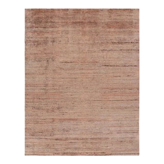 Rug & Kilim’s Modern Textural Rug With Peach Pink and Beige Tones and Striae For Sale