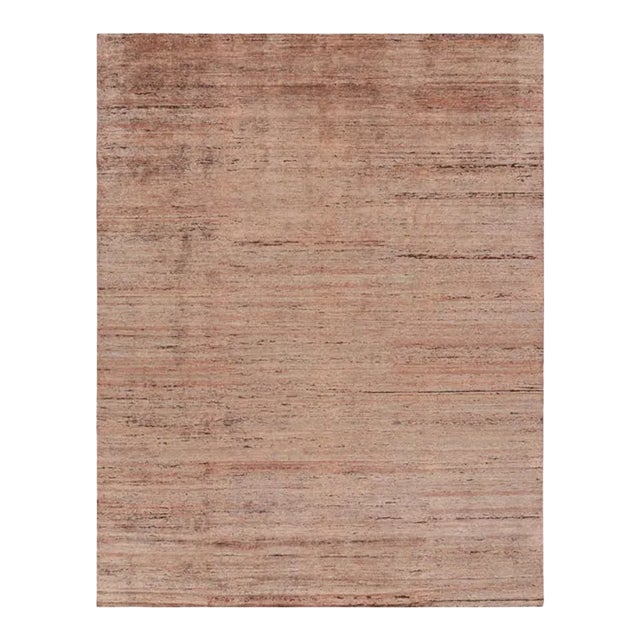 Rug & Kilim’s Modern Textural Rug With Peach Pink and Beige Tones and Striae For Sale