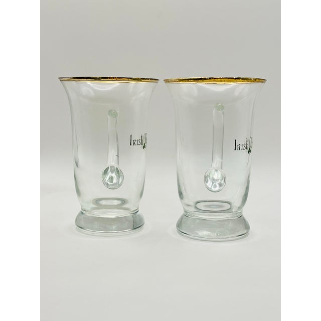 Mid 20th Century Clear Glass Irish Coffee Mugs- A Pair For Sale - Image 4 of 5