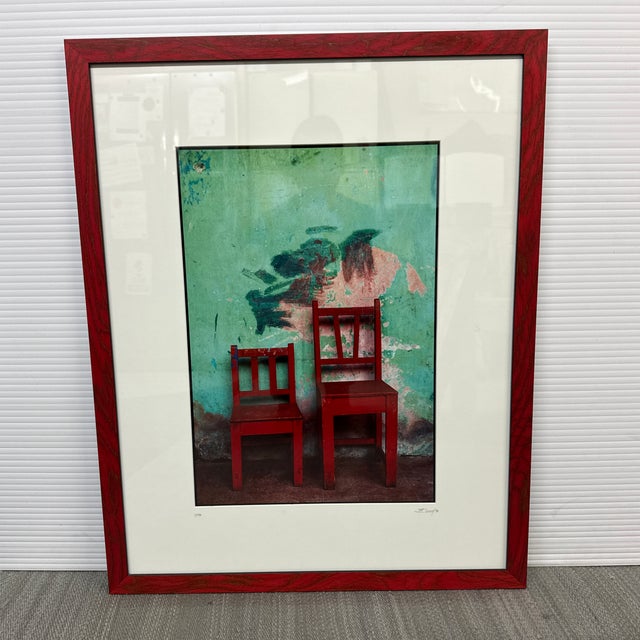 Portraiture Jeffrey Becon "Two Red Chairs" Photograph, Signed + Numbered 10/25 For Sale - Image 3 of 14