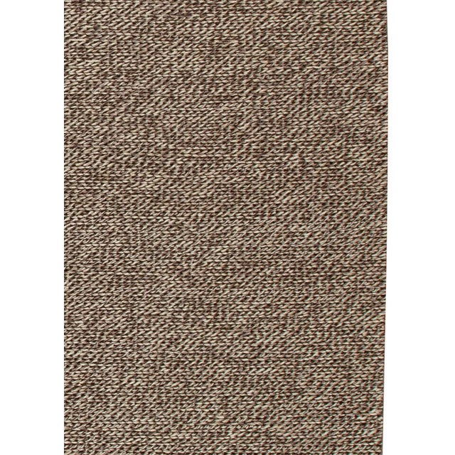 Modern Contemporary Smoked Loop Brown and Ivory Handmade Wool Rug by Doris Leslie Blau For Sale - Image 3 of 6