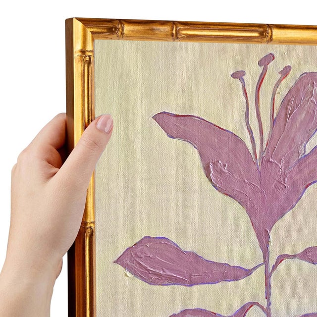 Contemporary Original Framed Acrylic Botanical Painting, Organic Boho Art Floral Wall Art by Tatiana Duperault For Sale - Image 3 of 6