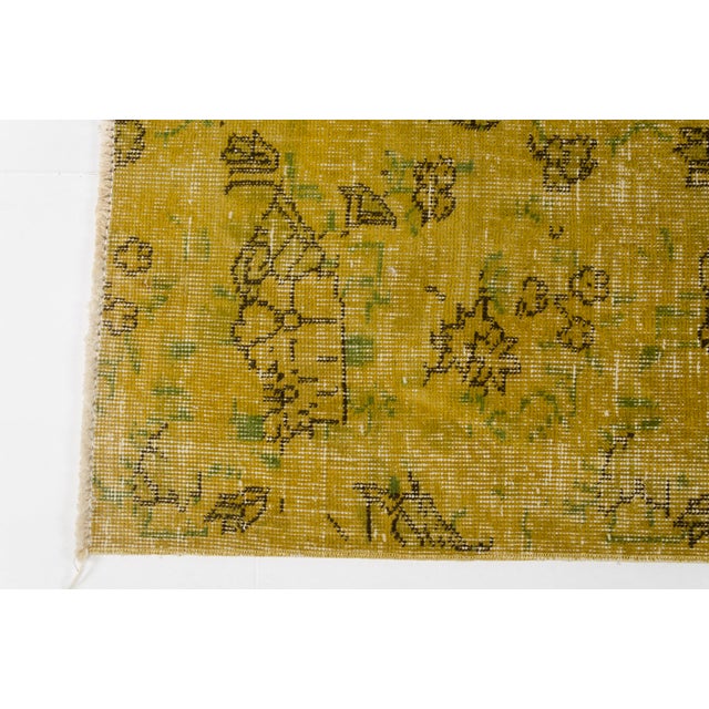 Textile Mid 20th Century Handknotted Yellow Area Carpet For Sale - Image 7 of 10