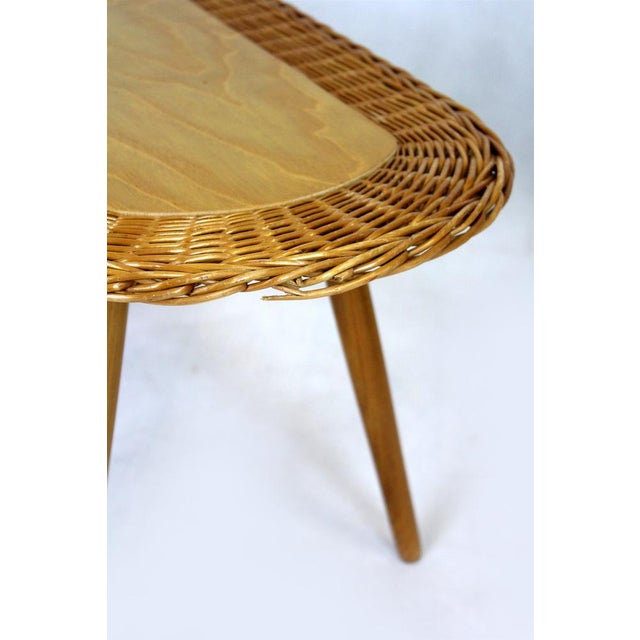 Mid-Century Rattan Stools attributed to Jan Kalous for Úluv, Czechoslovakia, 1960s, Set of 3 For Sale - Image 13 of 16
