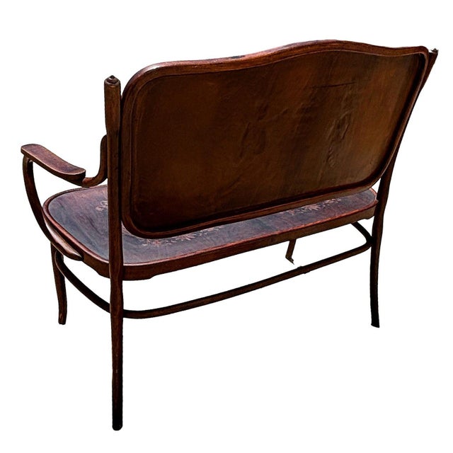 Vienna Secession Bentwood Angel Motif Settee Bench by Jacob & Josef Kohn No. 67 For Sale - Image 4 of 12
