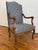 Good quality Antique French carved chair with professional upholstery job. Colors and design are classic but modern and...