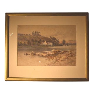 19th Century A Delicate Landscape Scene in the French Style For Sale