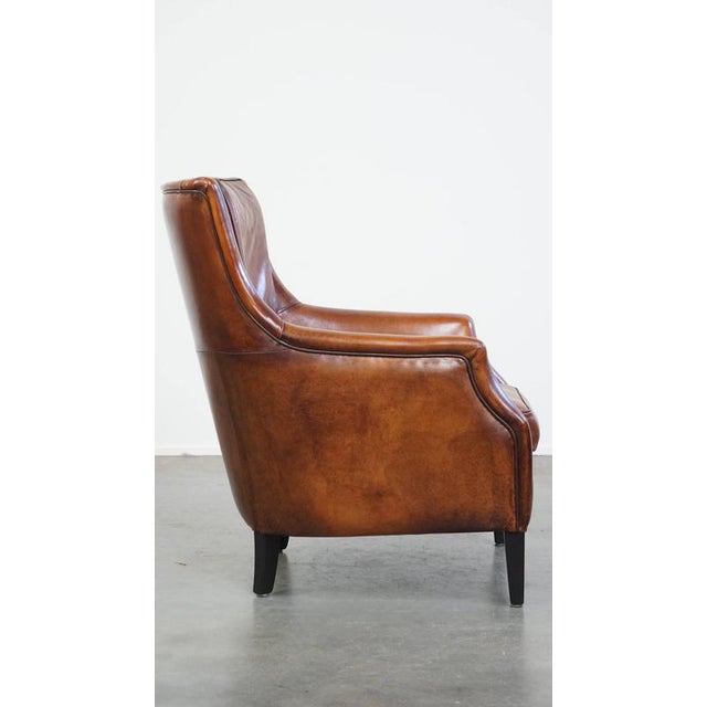 Vintage Sheep Leather Club Chair For Sale - Image 3 of 13