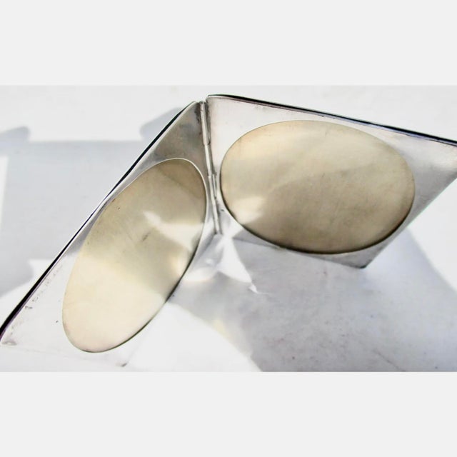 Early 20th Century Sterling Silver Traveling Photo Frames 2 Panel Circa 1910 For Sale - Image 5 of 8