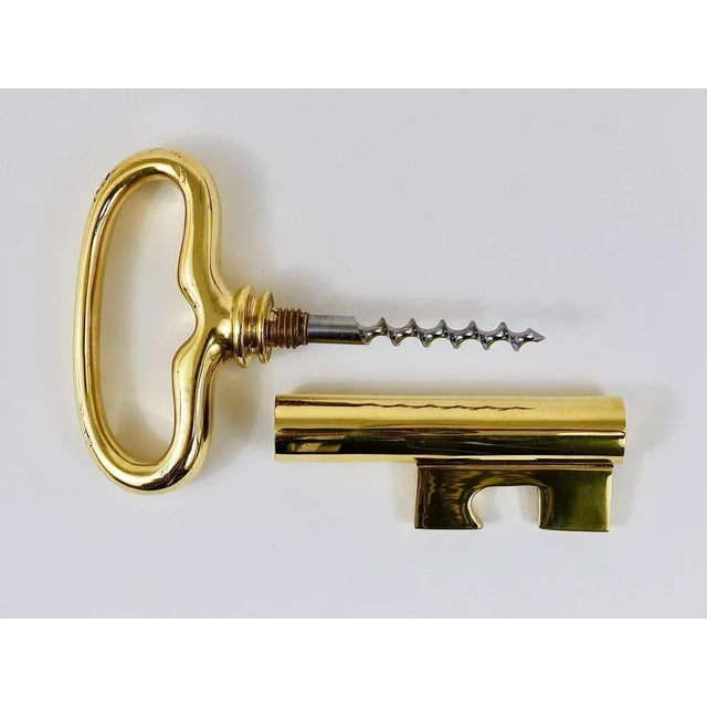 Large Brass Key Cork Screw or Bottle Opener attributed to Carl Auböck, Austria, 1950s For Sale - Image 6 of 9