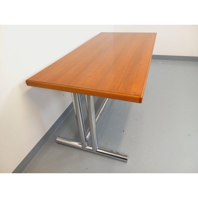 Vintage Desk in Walnut and Chrome Metal, 1970s For Sale - Image 9 of 18