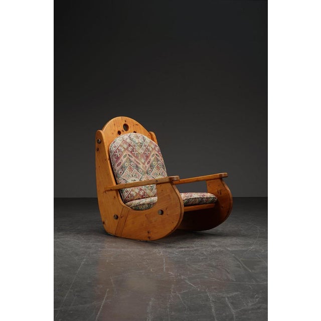 Scandinavian Rocking Chair in Pine For Sale - Image 18 of 18