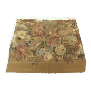 Antique Brown and Orange Aubusson Tapestry Panel