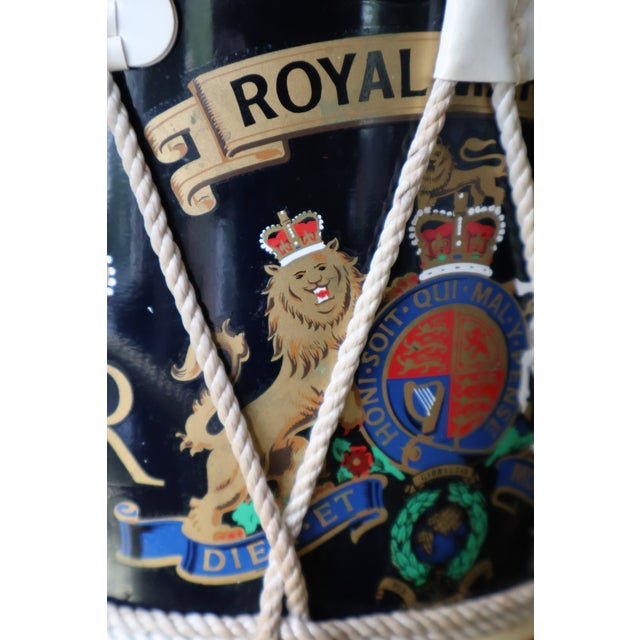 Plastic Vintage English Royal Marines Eiir Regimental Drum Ice Bucket For Sale - Image 7 of 18