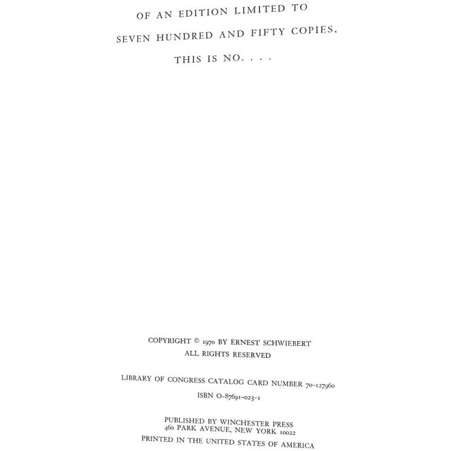 SCHWIEBERT, Ernest [63] pp. Winchester Press 1970 16 1/4" x 12 1/2" w/ 30 color plates Of an edition limited to seven...